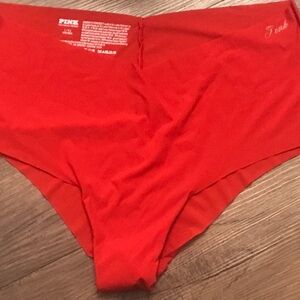 BRAND NEW VICTORIA Secret Red Seamless Bikini Briefs  PINK Large